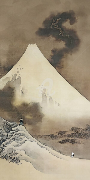 Printmaking titled "Sous le Souffle du…" by Benny Arte, Original Artwork, Inkjet Mounted on Wood Panel