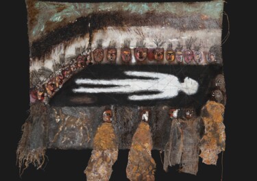 "La grande cérémonie" başlıklı Kolaj Véronique Attia tarafından, Orijinal sanat, Akrilik