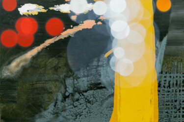Peinture intitulée "Moment (in Gelb)" par Markus Honerla, Œuvre d'art originale, Laque Monté sur Châssis en bois