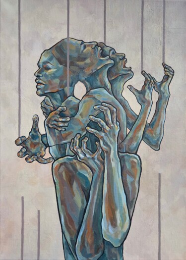 Pintura intitulada "«Оковы сознания»" por Lada Sitner (L D SITNXR), Obras de arte originais, Acrílico Montado em Armação em…