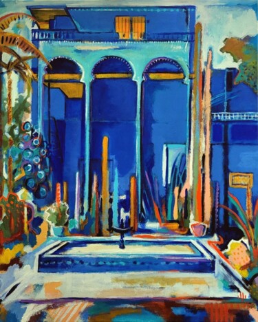 Peinture intitulée "bleu Majorelle" par Pascal Buffard, Œuvre d'art originale, Acrylique Monté sur Châssis en bois