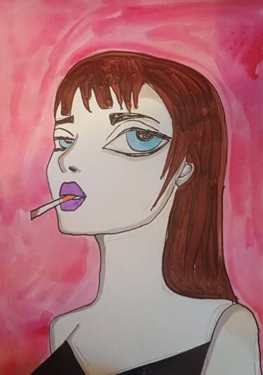 Drawing titled "Lets drive forever" by Ashton Knighting, Original Artwork, Ink