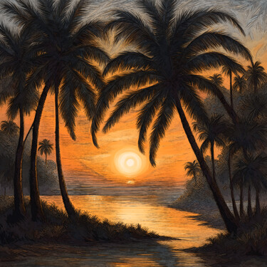Arts numériques intitulée "The Tropical Paradi…" par Oluwajuwon Adediji (miraculousart), Œuvre d'art originale, Peinture num…