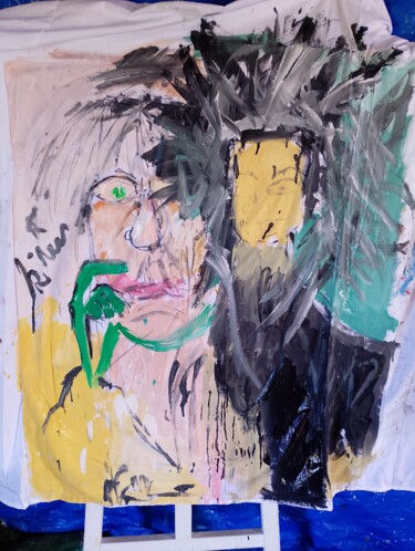 Schilderij getiteld "Jean Michel et Andy…" door Hector O'Kanin, Origineel Kunstwerk, Acryl