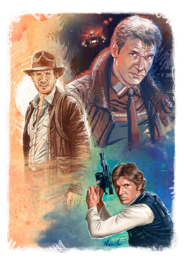 "Harrison Ford" başlıklı Tablo Nicolas Le Guillou tarafından, Orijinal sanat, Dijital Resim
