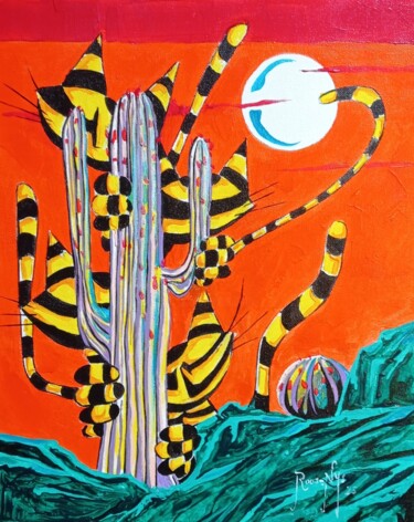 Schilderij getiteld "Chalton secondaires" door Jsroosenys, Origineel Kunstwerk, Acryl Gemonteerd op Frame voor houten branca…