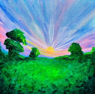 The Magic of Daybreak Pittura intitolato "The Magic of Daybre…" da Blooming Paint, Opera d'arte originale, Acrilico Montato su Cartone