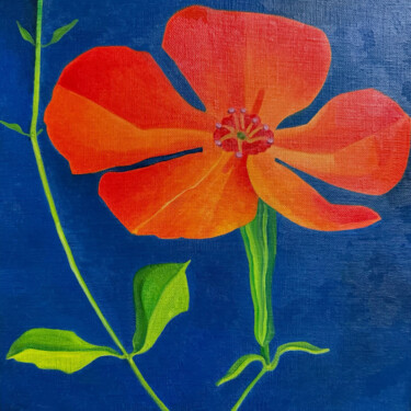Painting titled "Square Floral Oil P…" by Mabentali Shadezozs, Original Artwork, Oil Mounted on Wood Stretcher frame