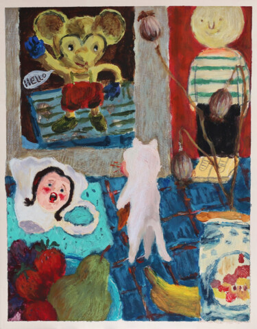 Pintura intitulada "On the table N.14" por Ying Zhang, Obras de arte originais, Acrílico