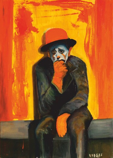 clown "Max" "clown "Max"" başlıklı Tablo Иван Гарбузов tarafından, Orijinal sanat, Petrol Diğer sert panel üzerine monte edilmiş