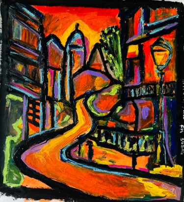 Pittura intitolato "Mon Paris" da Frédérick Meunier, Opera d'arte originale, Acrilico