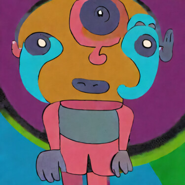 数字艺术 标题为“Colorful cartoon man” 由Meahau, 原创艺术品, AI生成的图像