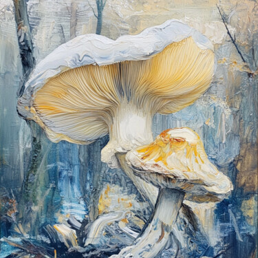Mushrooms of the Misty Grove 数字艺术 标题为“Mushrooms of the Mi…” 由Lucy Moon, 原创艺术品, 水彩