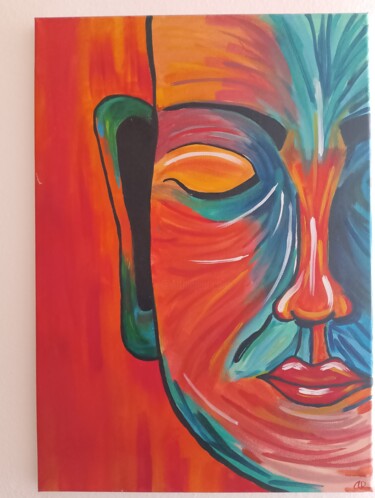 Schilderij getiteld "Silenzio interiore…" door Alessandro Rovelli, Origineel Kunstwerk, Tempera Gemonteerd op Frame voor hou…