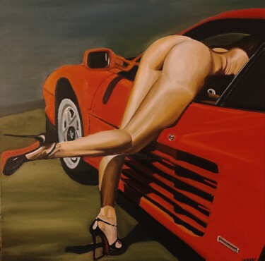 "The Keys to Paradise (and to Ferrari)" Schilderij getiteld ""The Keys to Paradi…" door Ivan Garbuzov, Origineel Kunstwerk, Olie Gemonteerd op Andere stijve panelen