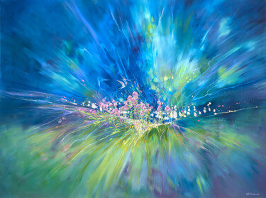 One Enchanted Summer 绘画 标题为“One Enchanted Summer” 由Gill Bustamante, 原创艺术品, 油 安装在木质担架架上