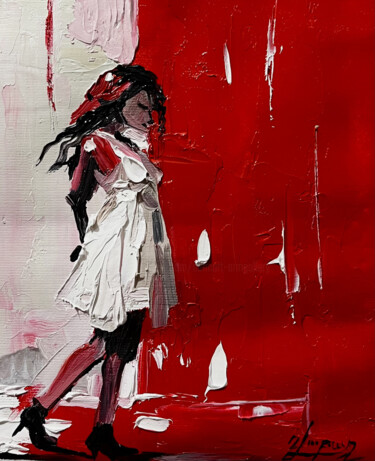 "Crimson Silence" başlıklı Tablo Vahe Bagumyan tarafından, Orijinal sanat, Petrol Ahşap Sedye çerçevesi üzerine monte edilmiş