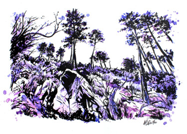 Painting titled "Maquis Corse" by Nicolas Le Guillou, Original Artwork, Acrylic
