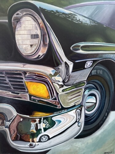 Pittura intitolato ""Whisper of Chrome"" da Ivan Garbuzov, Opera d'arte originale, Olio Montato su Altro pannello rigido