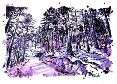 Pittura intitolato "Pins Laricio Corse" da Nicolas Le Guillou, Opera d'arte originale, Acrilico
