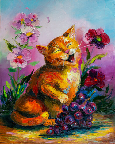 Schilderij getiteld "Grape Delight" door Liubov Kuptsova, Origineel Kunstwerk, Olie