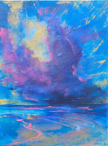 Painting titled "Dark Play of Colors" by Sophia Kühn, Original Artwork, Acrylic Mounted on Wood Stretcher frame