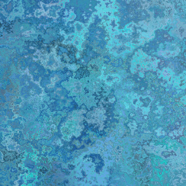 Ocean – Blue Influence Series Digitale Kunst getiteld "Ocean – Blue Influe…" door Anni Tait, Origineel Kunstwerk, 2D Digital Work Gemonteerd op Frame voor…