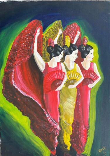 Swirling Sisters Картина под названием "Swirling Sisters" - Jori Aguilar, Подлинное произведение искусства, Акрил Установлен на Деревянная ра…