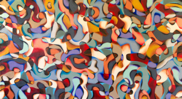 Schilderij getiteld "Synthesis  - 7" door Stefan Fierros, Origineel Kunstwerk, Acryl Gemonteerd op Frame voor houten brancard