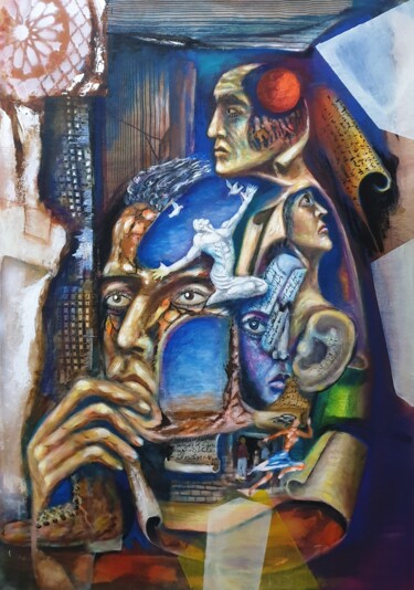 绘画 标题为“Contemplation-2” 由Abdelouahed Ghanemi, 原创艺术品, 丙烯