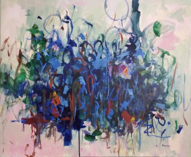 Painting titled "Here And Now" by Joyce Fournier, Original Artwork, Acrylic Mounted on Wood Stretcher frame