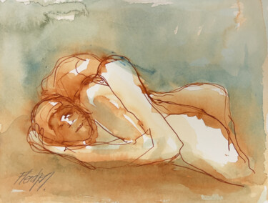 「S'endormir dans les…」というタイトルの描画 Stewart Fletcherによって, オリジナルのアートワーク, インク