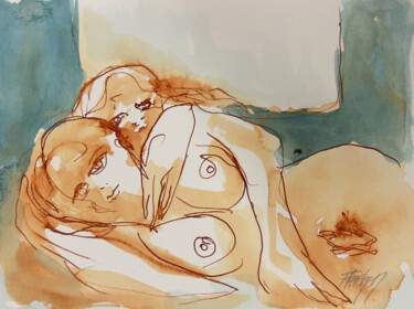 「Ce sont juste de bo…」というタイトルの描画 Stewart Fletcherによって, オリジナルのアートワーク, インク