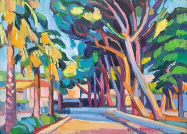 Картина под названием "Promenade" - Maja Djokic Mihajlovic, Подлинное произведение искусства, Масло Установлен на Деревянная…