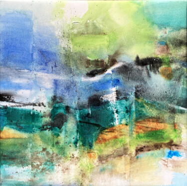 Painting titled "Je veux y croire" by Anne Bironneau, Original Artwork, Watercolor Mounted on Wood Stretcher frame