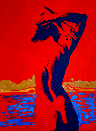Peinture intitulée "Le dernier soleil" par Alexandra Efimova, Œuvre d'art originale, Acrylique Monté sur Châssis en bois