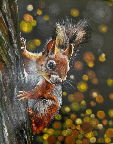 绘画 标题为“Squirrel” 由Remy Desmonts, 原创艺术品, 丙烯 安装在木质担架架上