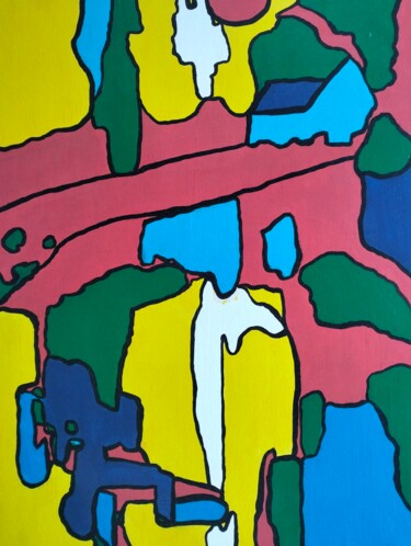 Schilderij getiteld "Le chemin du talism…" door Adelran, Origineel Kunstwerk, Acryl