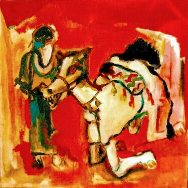 WAIT SERIES - WAIT I 绘画 标题为“WAIT SERIES - WAIT I” 由Göknil Gümüş Sungurtekin, 原创艺术品, 油 安装在木质担架架上