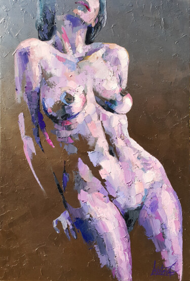 Peinture intitulée "Kiss of the Stars" par Viktoria Lapteva, Œuvre d'art originale, Huile Monté sur Châssis en bois