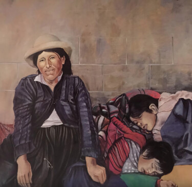 Pittura intitolato "LA MENDIGA" da Ana Candioti, Opera d'arte originale, Acrilico