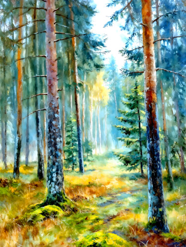 "Whispers of Pines i…" başlıklı Dijital Sanat Sergei Gundorov tarafından, Orijinal sanat, Dijital Resim