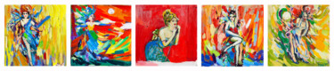 Canto - Songstress Series Schilderij getiteld "Canto - Songstress…" door Göknil Gümüş Sungurtekin, Origineel Kunstwerk, Olie Gemonteerd op Frame voor…