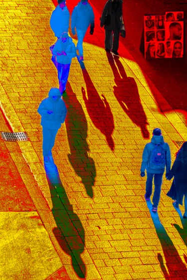 Fotografie mit dem Titel "Hommes bleux" von Christian Christian Goetghebeur, Original-Kunstwerk, Digitale Fotografie Auf Alu…