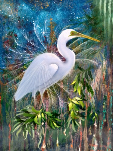 Peinture intitulée "Celestial Grace" par Jihea Kim, Œuvre d'art originale, Huile Monté sur Châssis en bois