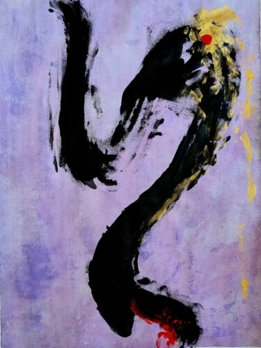 Rise of the 2 on Purple with Black and Gold "Rise of the 2 on Pu…" başlıklı Tablo Elena Swetkov (Lena Zwetik) tarafından, Orijinal sanat, Akrilik