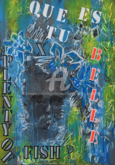 Something about Adam / Plenty of Fish Printmaking titled "Something about Ada…" by Małgorzata Wartołowicz (Margot Sophie), Original Artwork, Digital Print