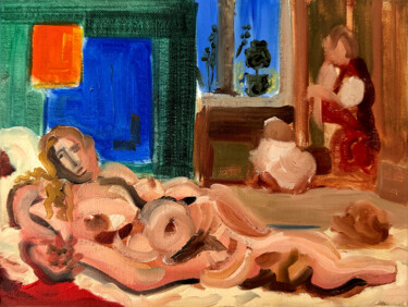 绘画 标题为“Venus of Urbino – A…” 由Atelier Scacchi, 原创艺术品, 油 安装在纸板上