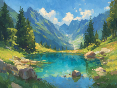 Arte digitale intitolato "Reflejo de Cielo" da Irina Collins, Opera d'arte originale, Pittura digitale