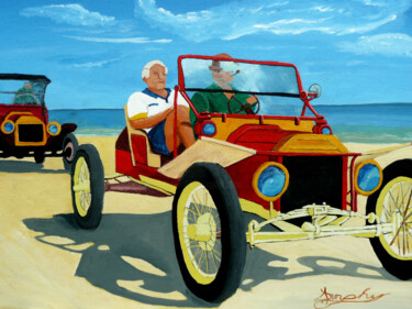 Pittura intitolato "Beach Racing" da Anthony Dunphy, Opera d'arte originale, Acrilico